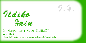 ildiko hain business card